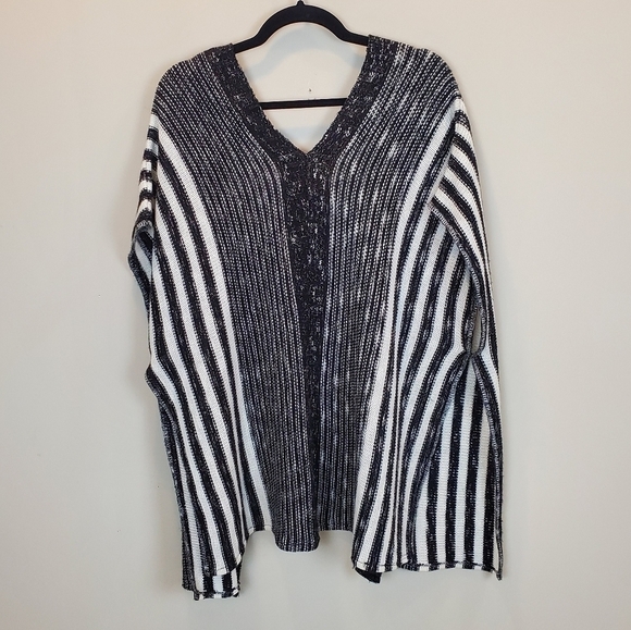 Nina Leonard black stripe Sleeveless cardigan sweater - Picture 6 of 9